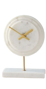 white marble clock