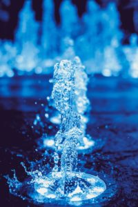 water flowing blue